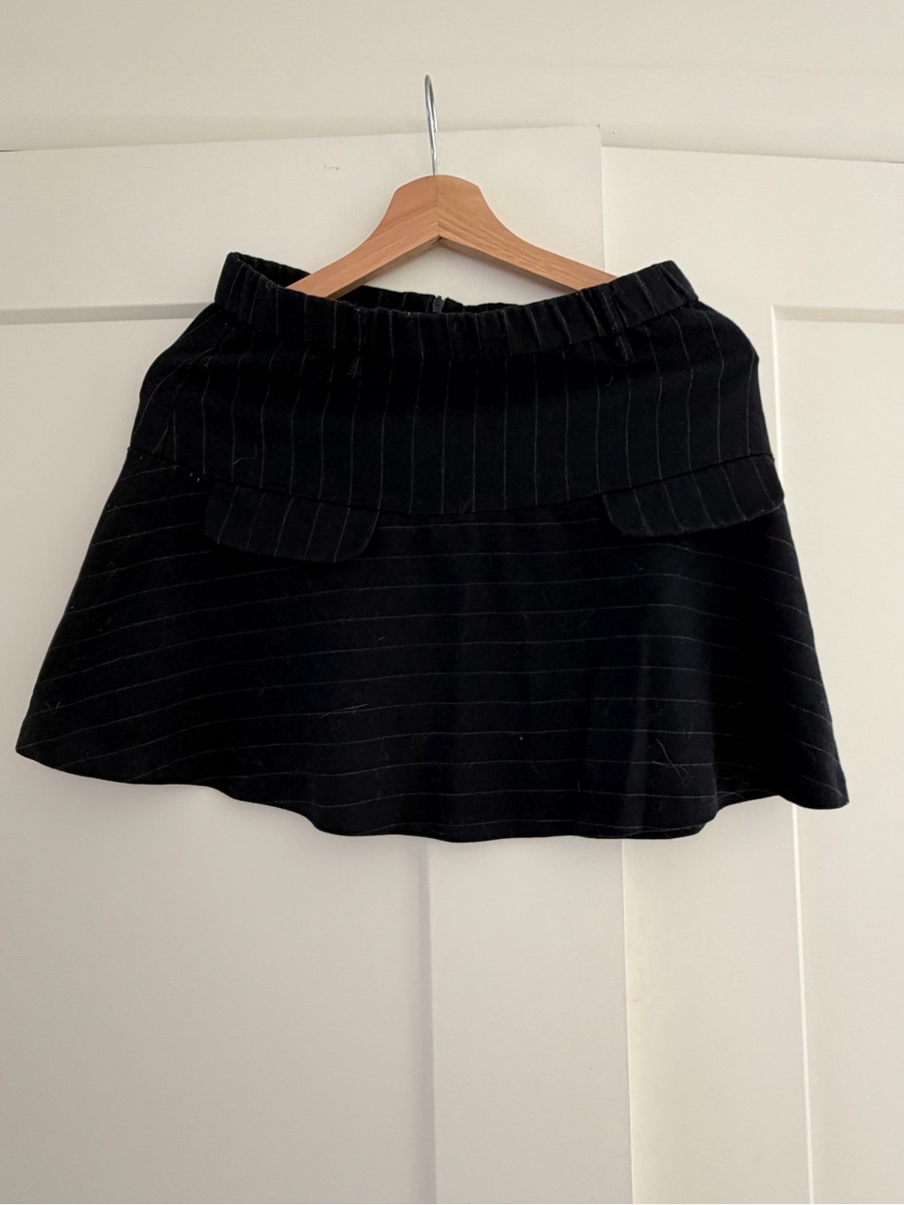 Zara Black Pinstripe Skater Skirt